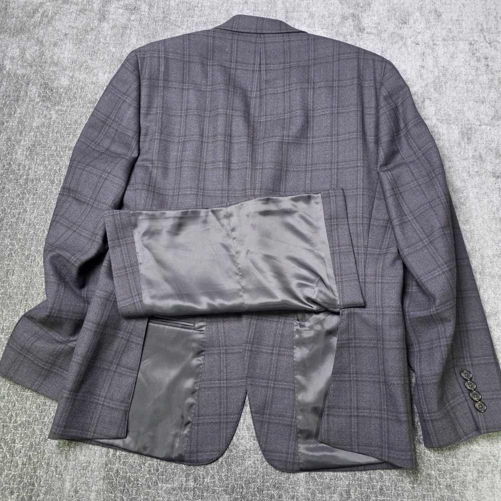 Ralph‎ Lauren Black Label Sport Coat Mens 38R Windowpane Blazer Suit Jacket Gray - Picture 13 of 13